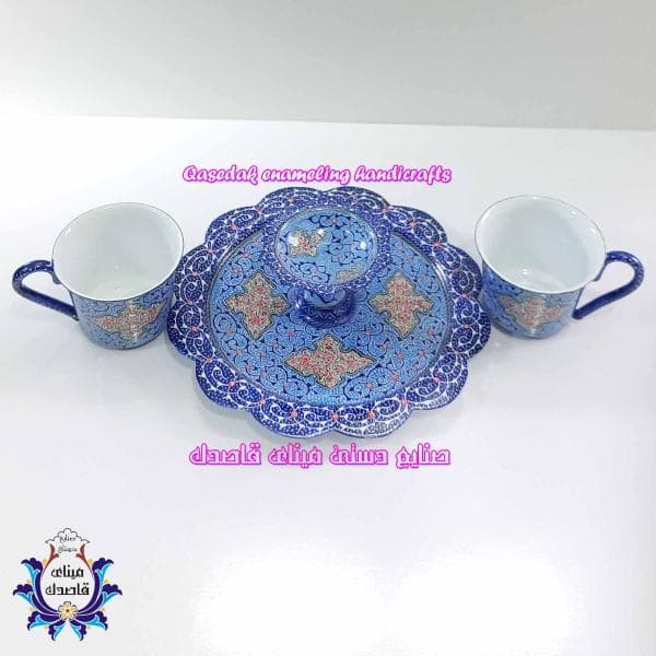 چایخوری 2 نفره میناکاری کد 3 | زیبا و باکیفیت، انتخابی ویژه برای دمنوش‌ها
