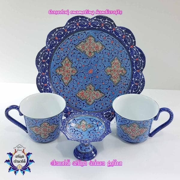 چایخوری 2 نفره میناکاری کد 3 | زیبا و باکیفیت، انتخابی ویژه برای دمنوش‌ها