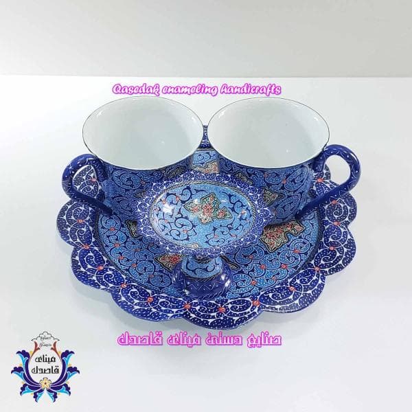 چایخوری 2 نفره میناکاری کد 3 | زیبا و باکیفیت، انتخابی ویژه برای دمنوش‌ها
