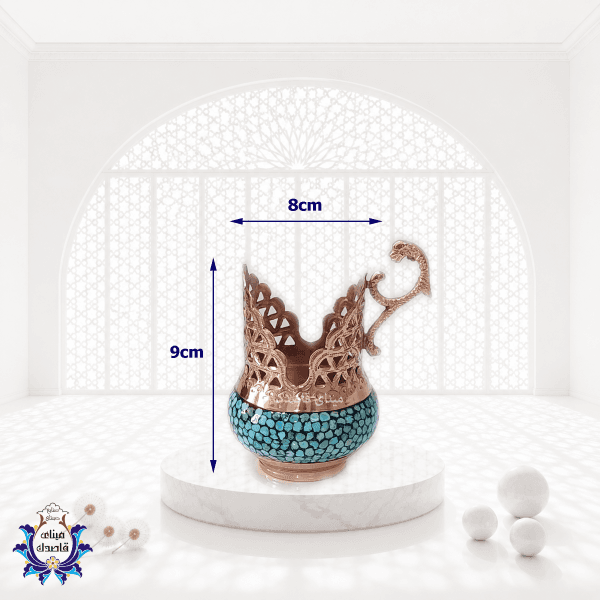 سرویس چای‌خوری فیروزه‌کوبی ۶ نفره؛ پذیرایی لوکس با هنر اصیل ایرانی