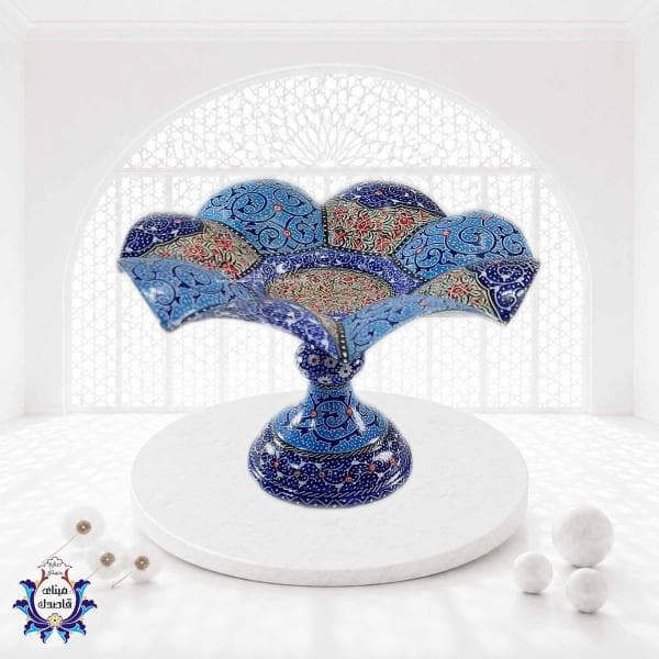 بشقاب پایه‌دار گلبرگی 20 سانتیمتر کد 2775 | طراحی زیبا و کاربردی برای میز شما