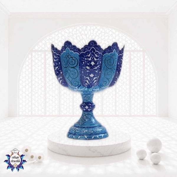 کاسه پایه دار میناکاری ۲۰ سانتیمتر  کد ۲۳۳۴