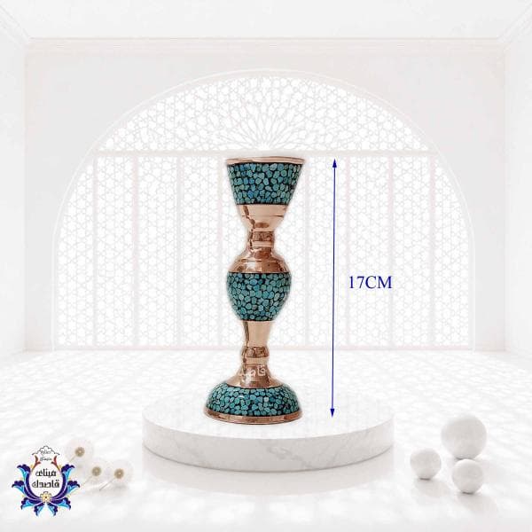 آیینه و شمعدان فیروزه کوبی ۳۲cm کد ۲