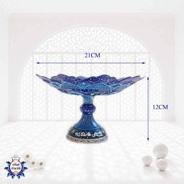 بشقاب پایه دار میناکاری ۲۰ سانتیمتر  کد ۲۱۰۲