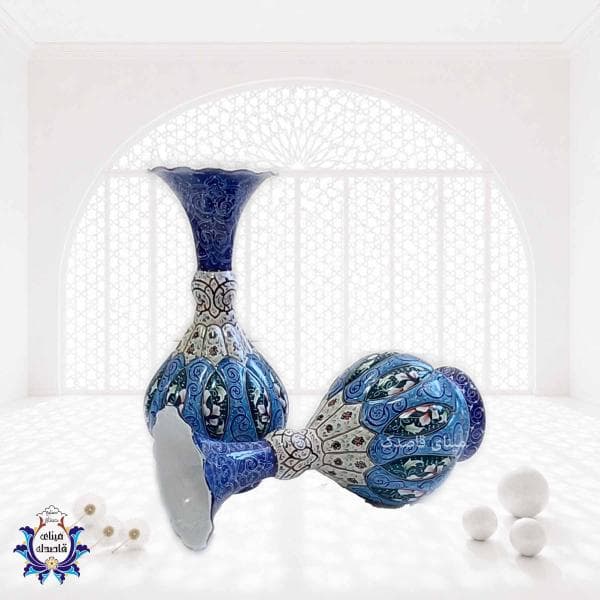 گلدان میناکاری پاپیونی ۲۰ سانتیمتر  کد ۲۵۶۵