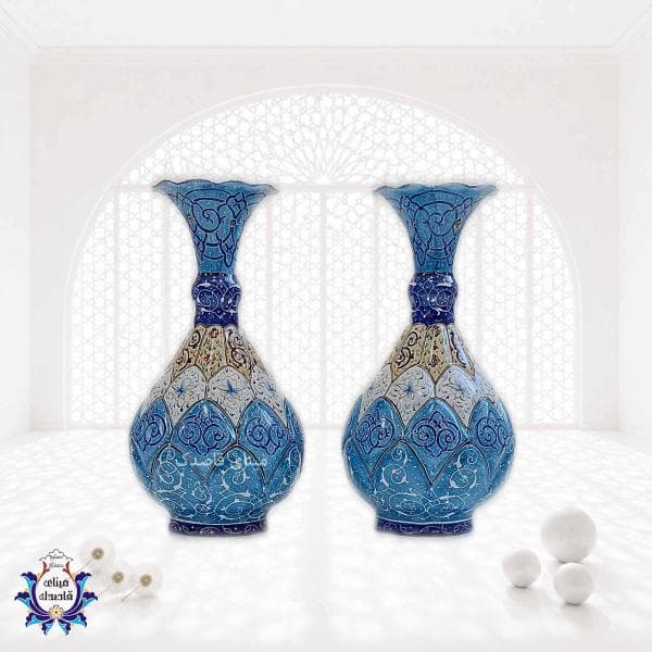 گلدان میناکاری پاپیونی ۱۶ سانتیمتر کد ۲۵۲۱