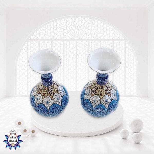 گلدان میناکاری پاپیونی ۱۶ سانتیمتر کد ۲۵۲۱