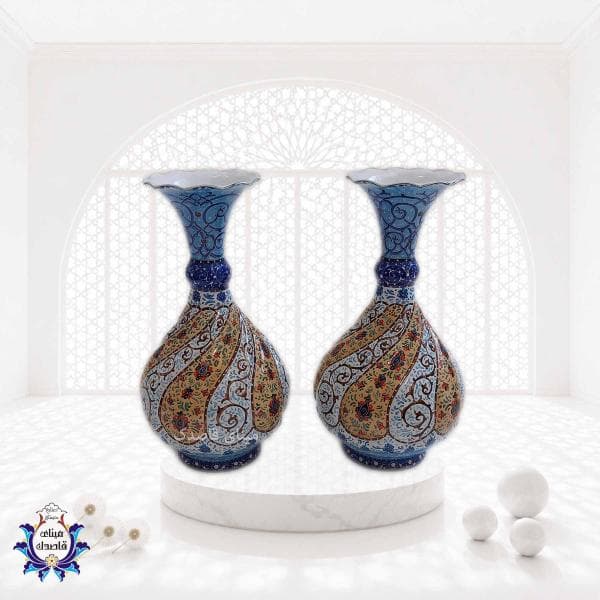 گلدان میناکاری پاپیونی۱۶ سانتیمتر کد ۲۵۵۰