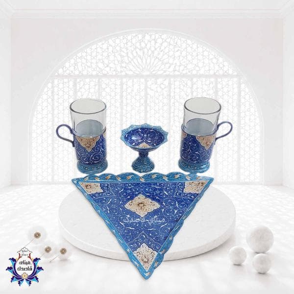 سرویس چایخوری دو نفره میناکاری کد ۴