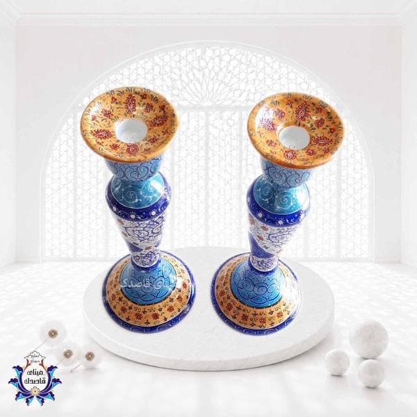 شمعدان میناکاری ۲۲ سانتیمتر کد ۳