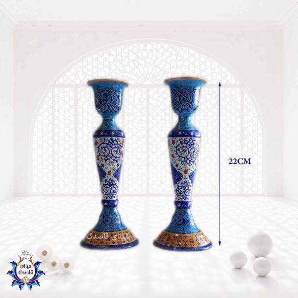 شمعدان میناکاری ۲۲ سانتیمتر کد ۳