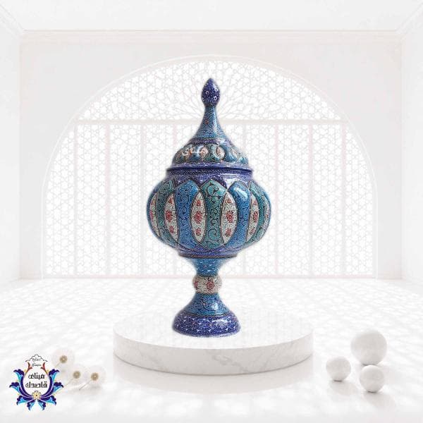 قندان پایه دار میناکاری ۲۵ سانتیمتر کد 26