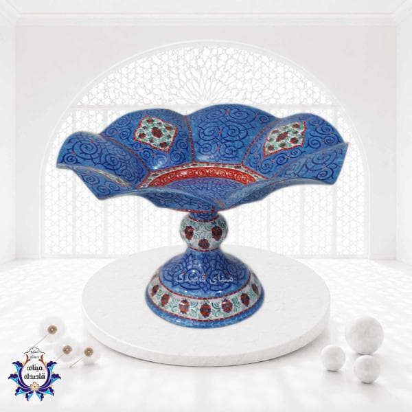 بشقاب پایه دار گلبرگی ۲۵سانتیمتر کد۲۷۵۵
