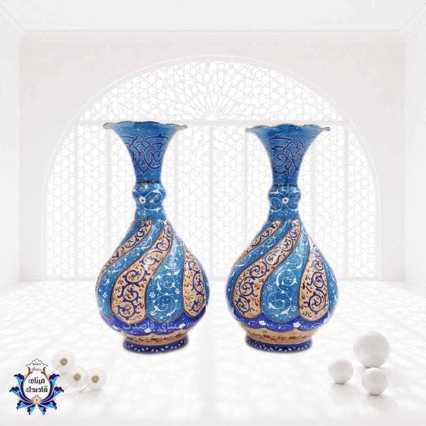 گلدان میناکاری پاپیونی۱۶ سانتیمتر کد ۲۵۱۹