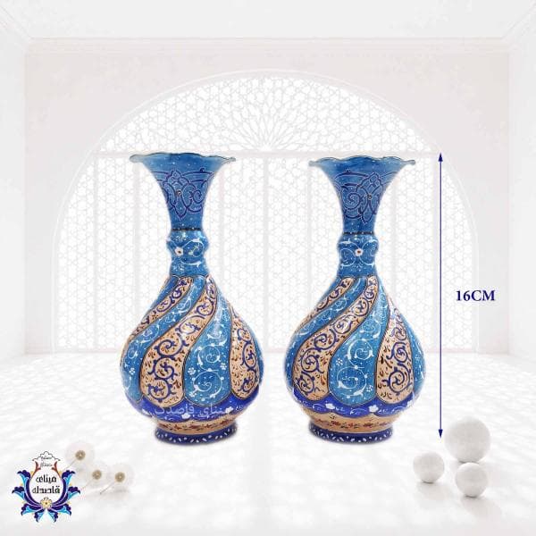 گلدان میناکاری پاپیونی۱۶ سانتیمتر کد ۲۵۱۹