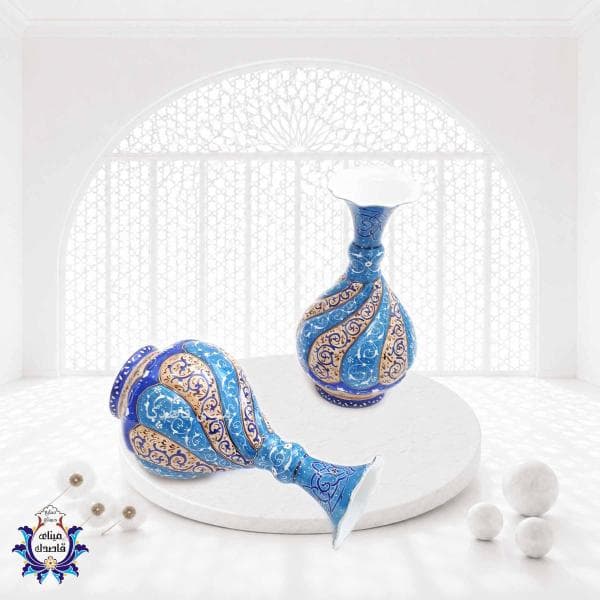 گلدان میناکاری پاپیونی۱۶ سانتیمتر کد ۲۵۱۹