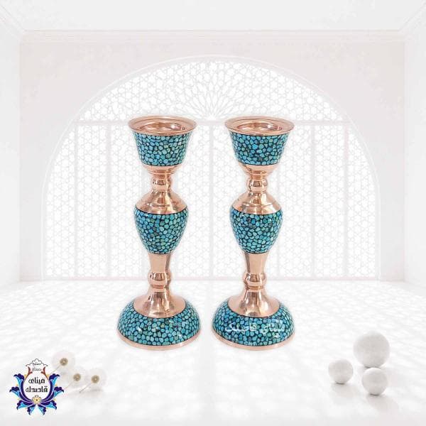 آینه و شمعدان فیروزه‌کوبی کد 3