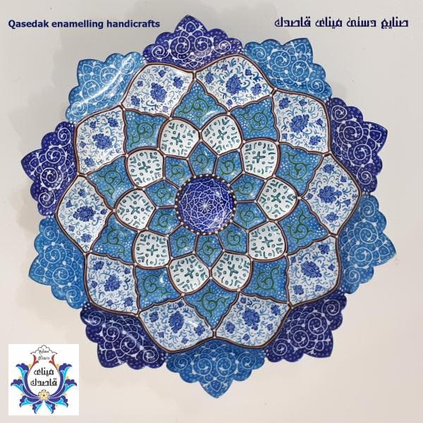 بشقاب میناکاری ۲۰ سانتیمتر  کد ۱۱۰۸