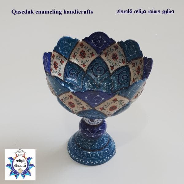 کاسه پایه دار میناکاری ۱۲ سانتیمتر کد ۲۲۱۳