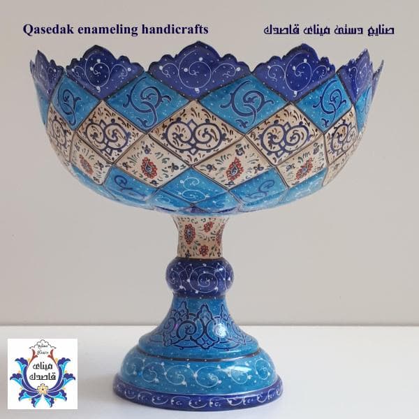 کاسه پایه دار میناکاری ۲۵ سانتیمتر کد ۲۳۹۵