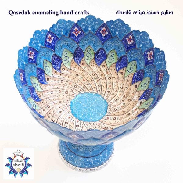 کاسه پایه دار میناکاری ۳۰ سانتیمتر کد ۲۴۴۳