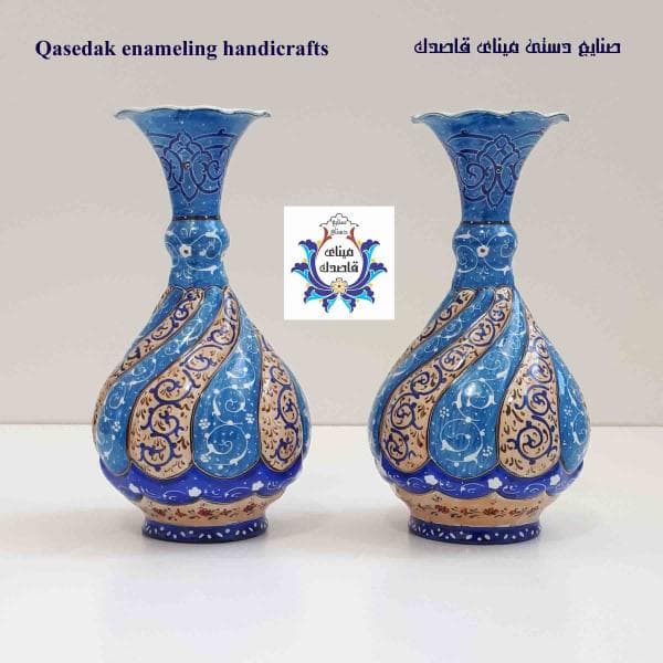 گلدان میناکاری پاپیونی۱۶ سانتیمتر کد ۲۵۱۹