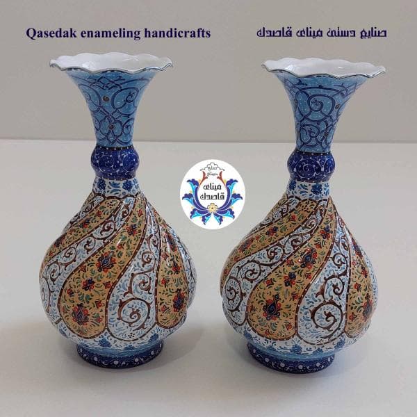 گلدان میناکاری پاپیونی۱۶ سانتیمتر کد ۲۵۵۰