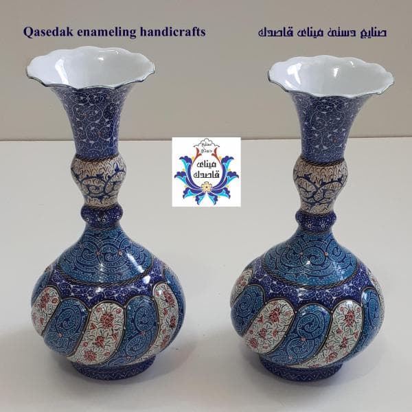 گلدان میناکاری پاپیونی ۲۰ سانتیمتر کد ۲۲۵۶