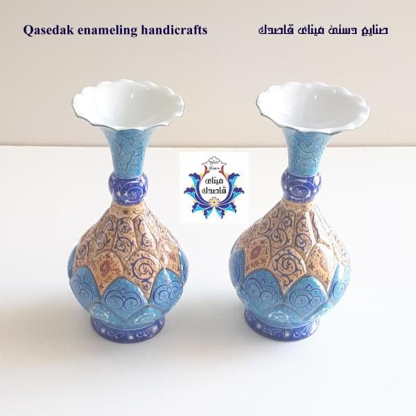 گلدان میناکاری پاپیونی ۲۰ سانتیمتر کد ۲۵۵۸