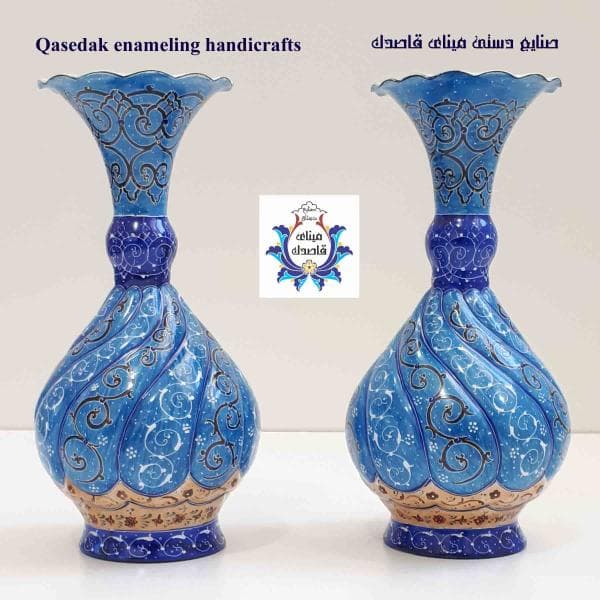 گلدان میناکاری پاپیونی ۲۰ سانتیمتر کد ۲۵۶۰