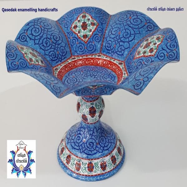 بشقاب پایه دار گلبرگی ۲۵سانتیمتر کد۲۷۵۵